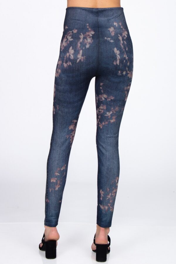 M. Rena Beautiful Floral Denim Leggings